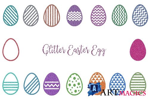 Glitter Easter Egg Clipart - 4574510