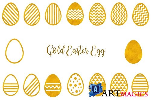 Gold Easter Egg Clipart - 4574208