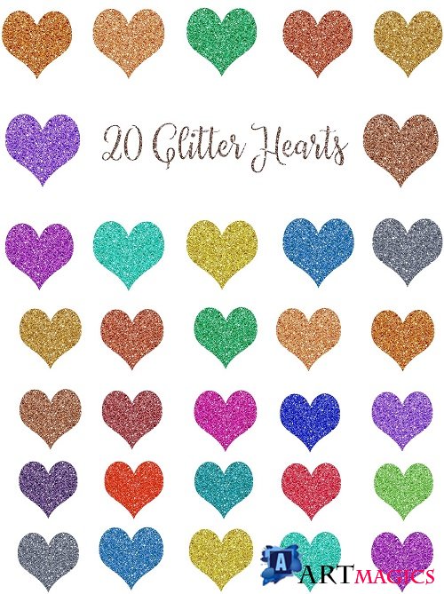 Glitter Heart Clipart - 4569768