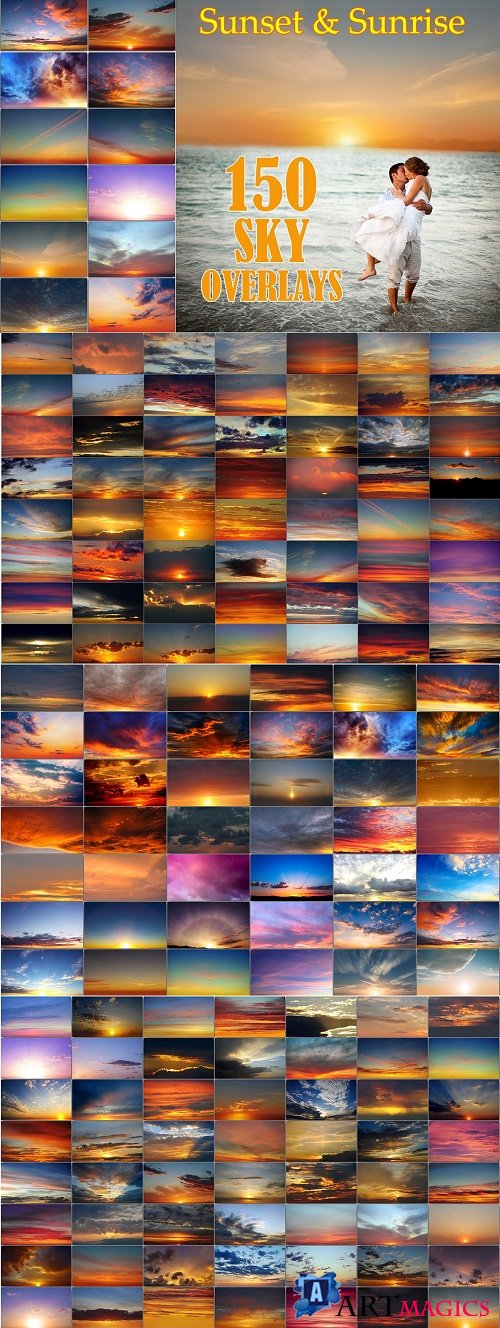 150 Sunset Sunrise Sky Overlays - 4109384