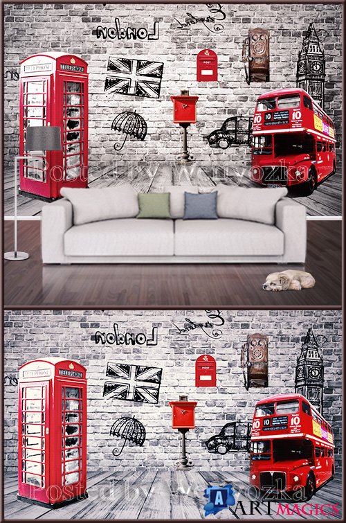 3D psd background wall London