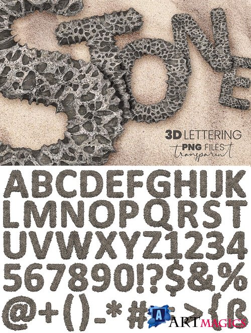 Porous Stone 3D Letters - 4619743