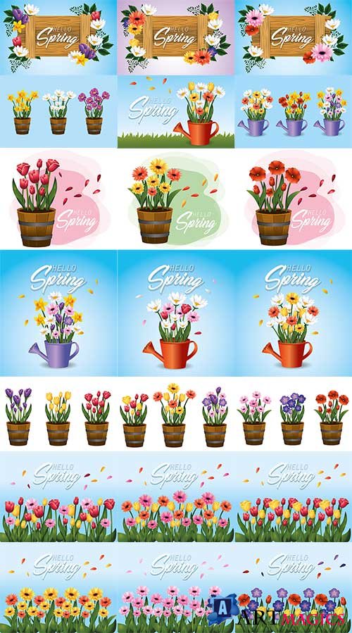   -   / Spring backgrounds - Vector Graphics