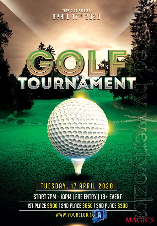 Golf Tournament  - Premium flyer psd template
