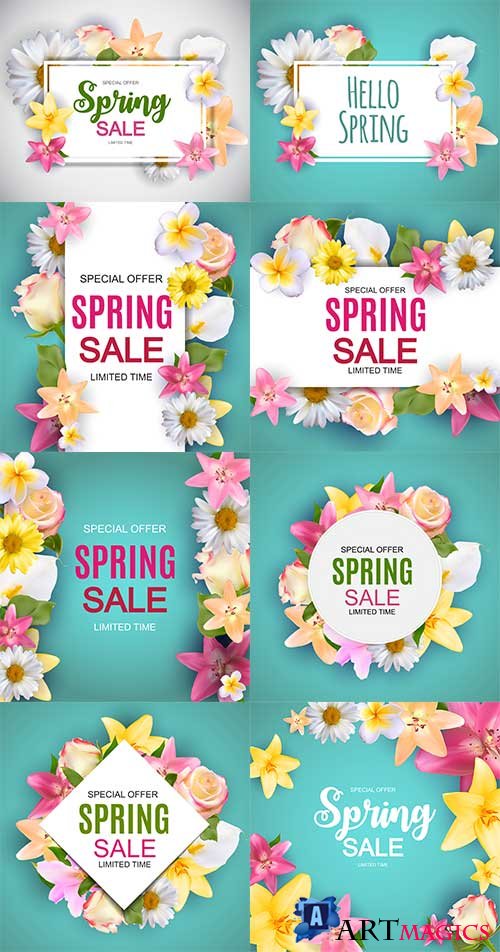   - 2 -   / Spring backgrounds - 2 - Vector Graphics