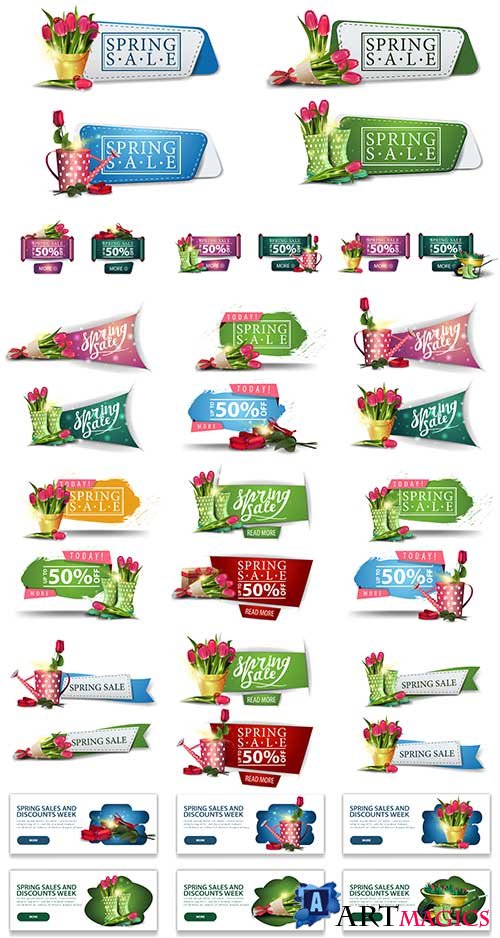   - 2 -   / Spring banners - 2 - Vector Graphics