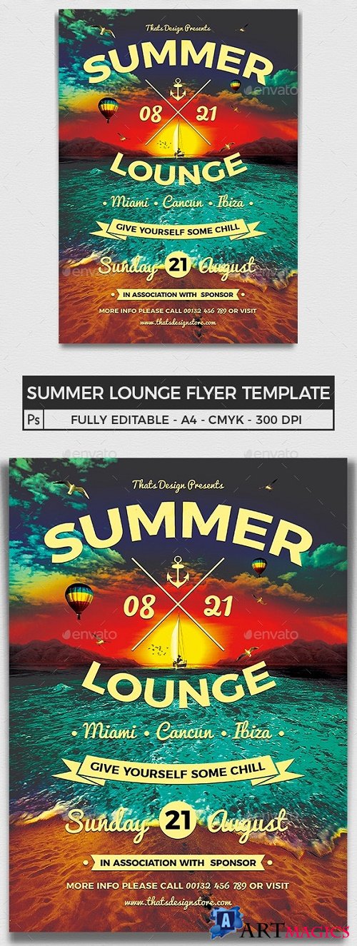 Summer Lounge Flyer Template V3 - 8168675 - 91234