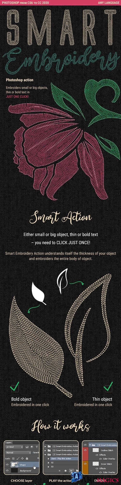 Smart Embroidery - Photoshop Action 25827222