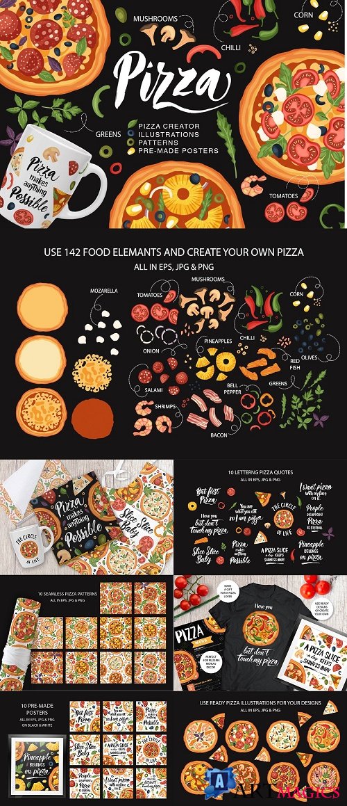 Pizza set. Creator + Ready Designs - 4641696 - Pizza Bundle Creator - 3102222