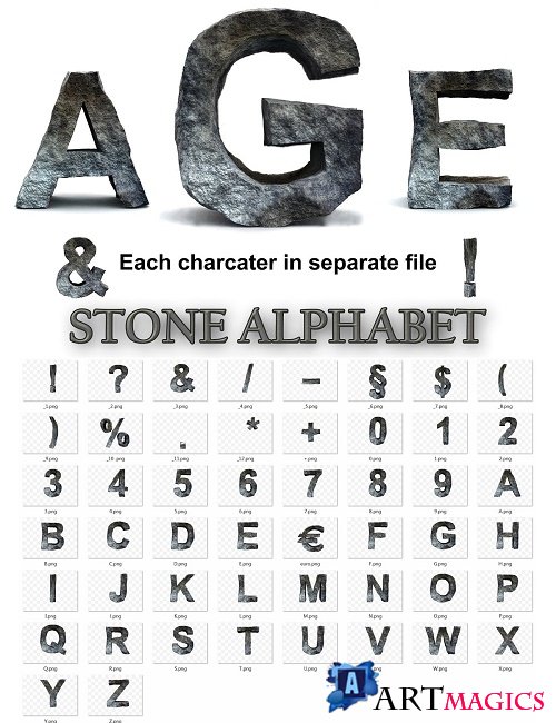 Rocky Letters, Stone Alphabet - 4156480