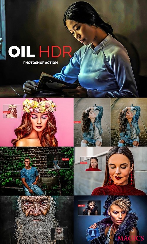 Oil HDR Photoshop Action - 3421824