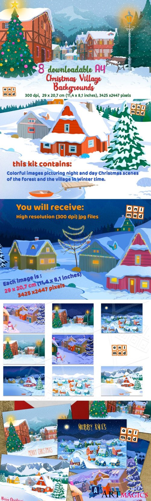 Christmas Village Backgrounds 3382178