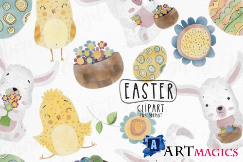 Watercolor Easter clipart. 13 easter digital clipart - 480889