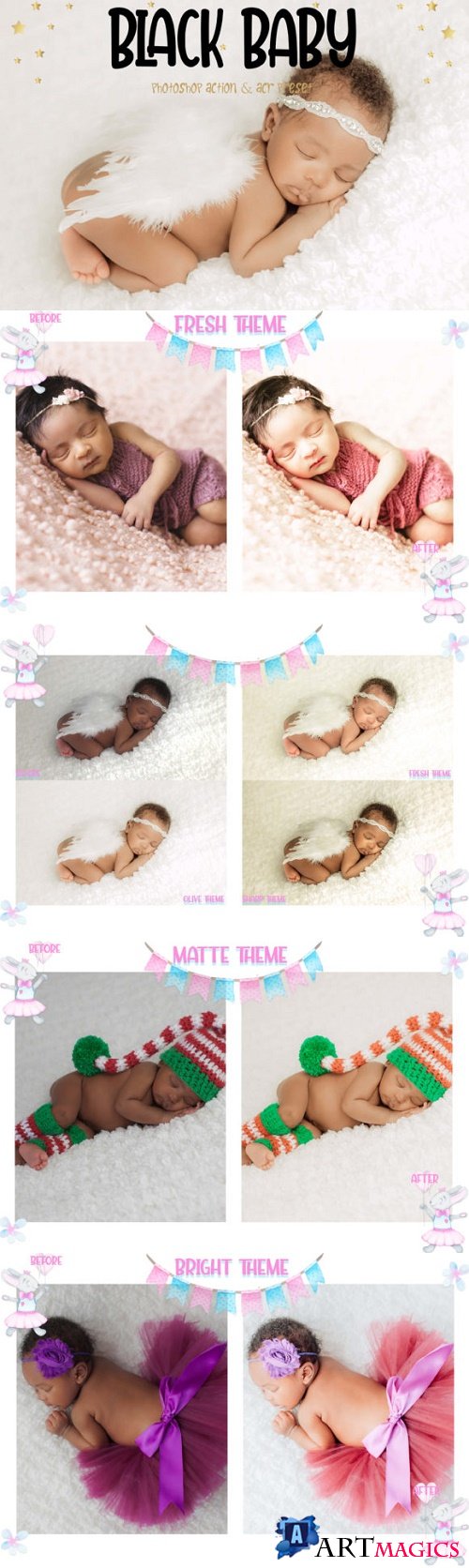 10 Black Baby Photoshop Actions
