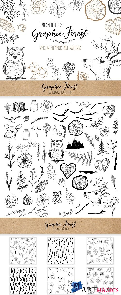 Vector Graphic Forest Collection - 1798969