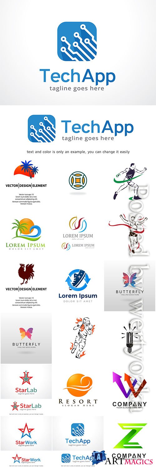 Logos in vector, business icons, emblems, labels # 2