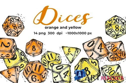Orange and yellow dices - 4665193