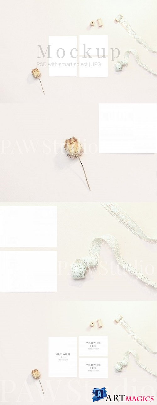 Set wedding card with dry flower - 513576