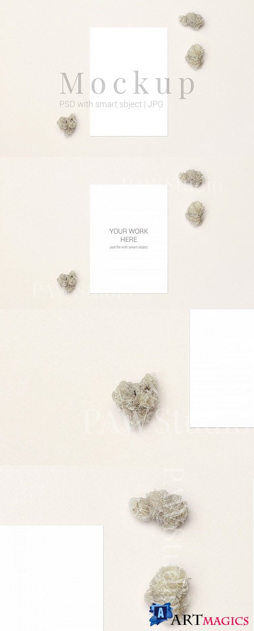 Mockup invitation card with stones  - 513513