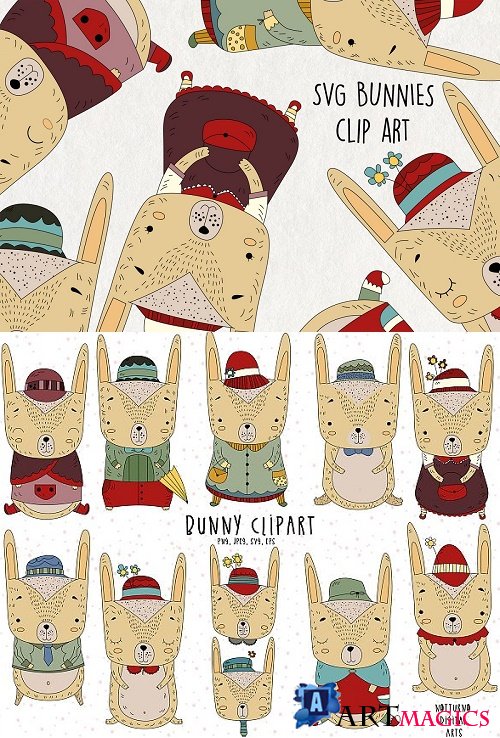 Doodle Bunny svg clipart, eps, png and jpeg format - 516260