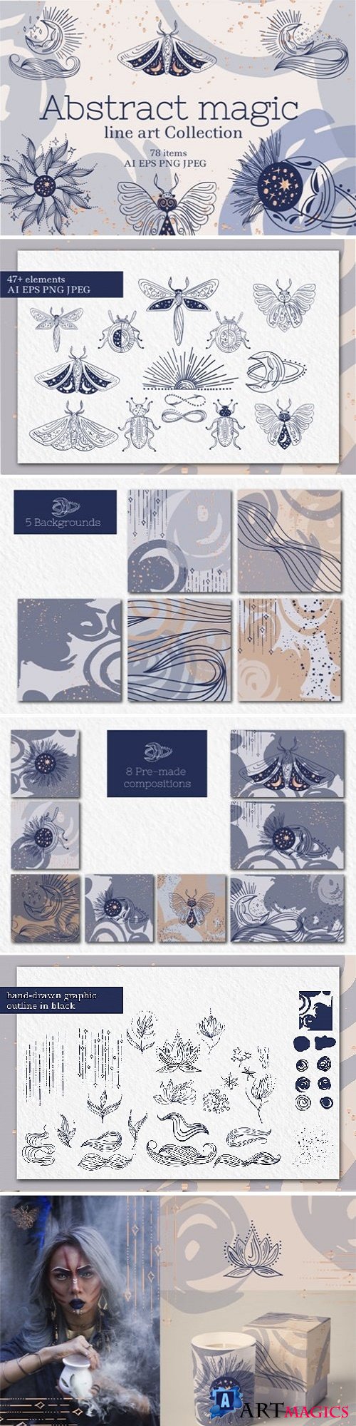 Abstract magic line art Collection - 515206