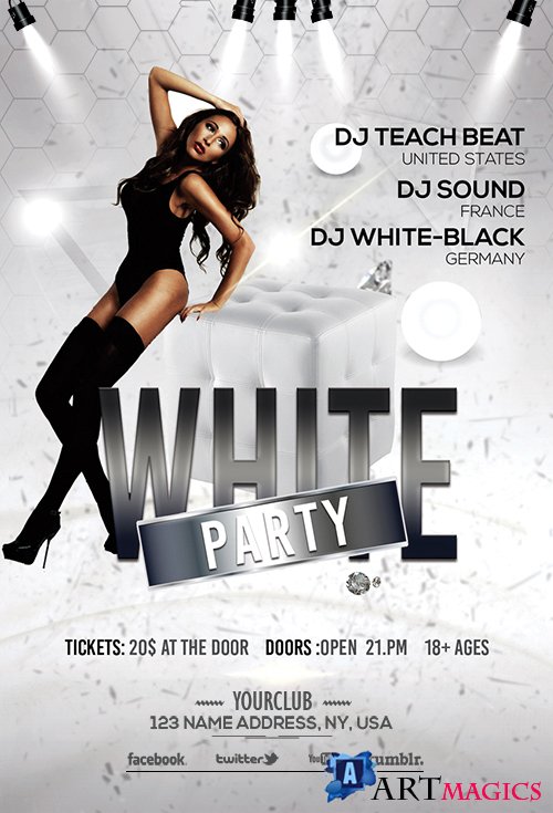 White party - Premium flyer psd template