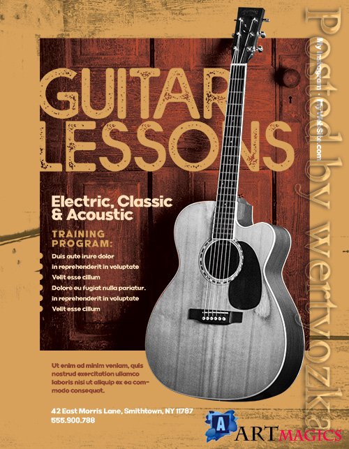 Guitar lessons - Premium flyer psd template