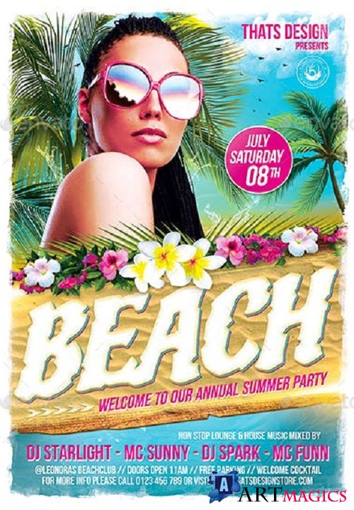 Beach Party Flyer Template V4 - 7958131 - 91151
