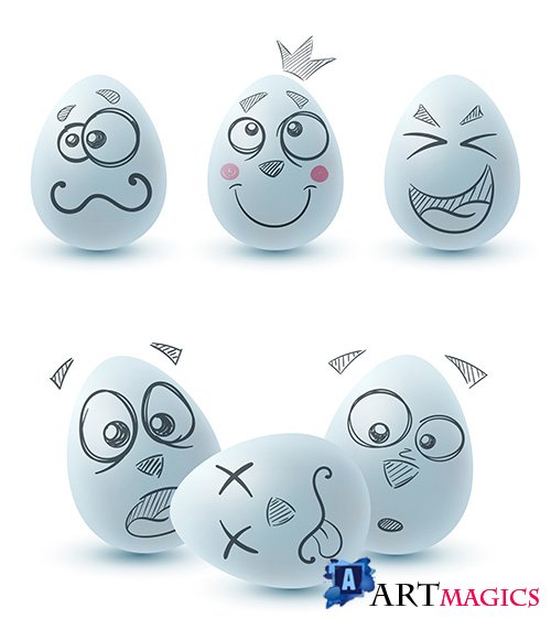     -   / Funny eggs for Easter - Vector Graphics