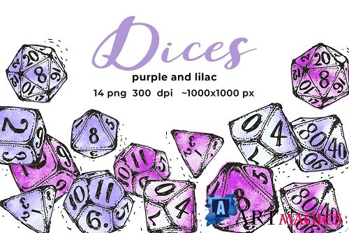 Purple and blue dices - 4698931