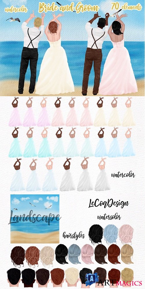 Wedding clipart Bride and Groom - 4701288