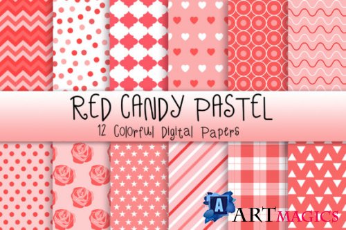 Red Candy Pastel Background