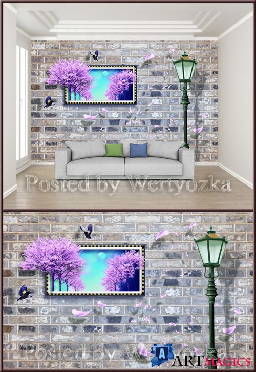 3D psd background wall modern minimalist