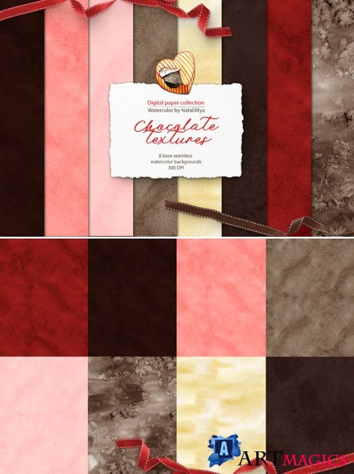 Watercolor Chocolate textures - 3953050