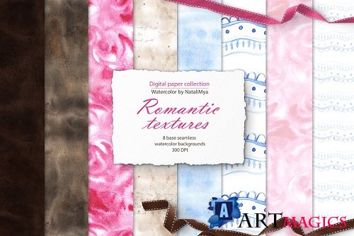 Watercolor romantic textures - 4722203