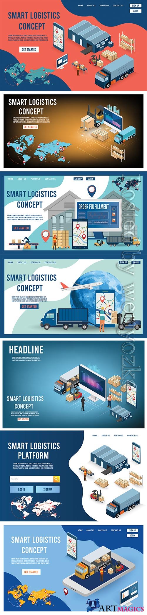 Modern flat design concept of Smart Logistics