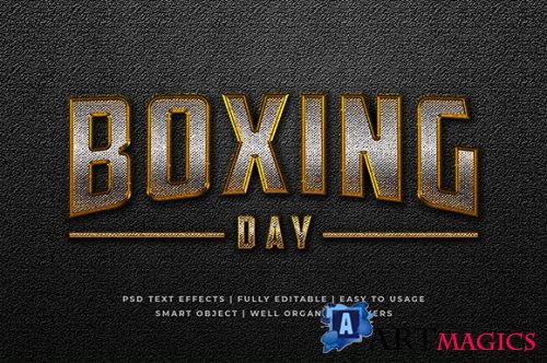 Boxing Day Iron Metal 3d Text Effect