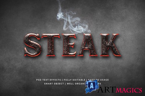 Hot Steak 3d Text Effect Mockup