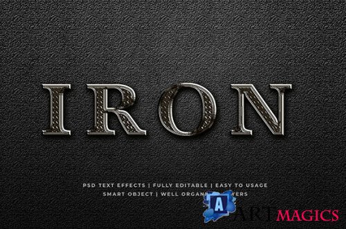 Iron Metal 3d Text Effect Mockup
