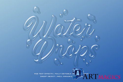 Water Dropped 3d Text Effect Mockup