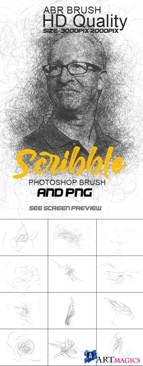 Scribble Photoshop Brushes 25748103