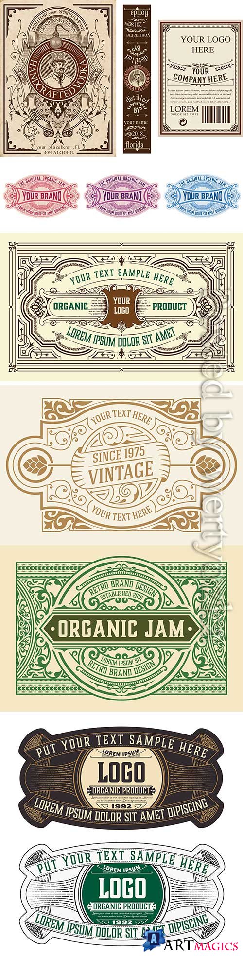 Vintage vector labels, cards, frame # 2