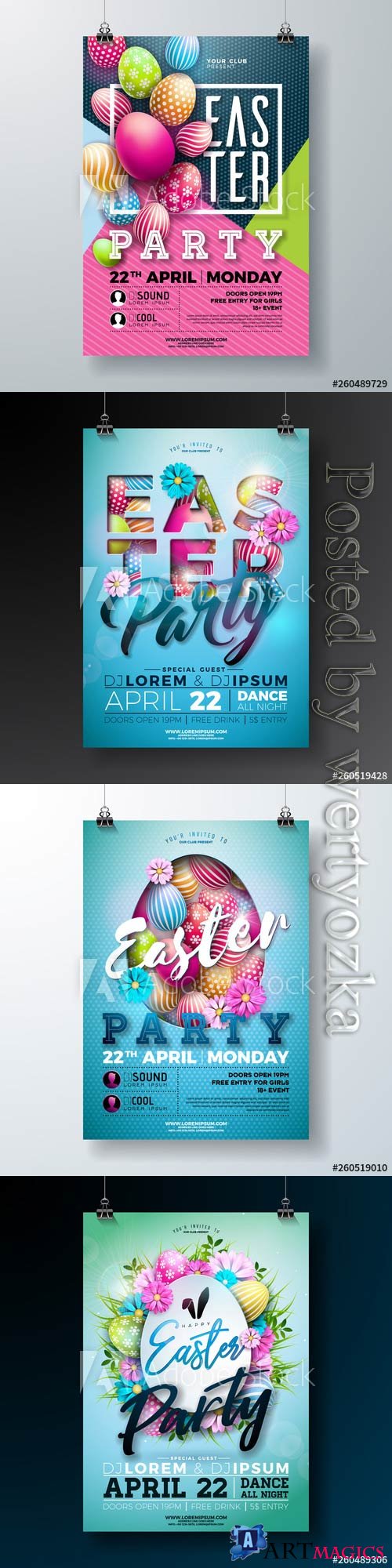 Vector Easter party flyer vector illustration