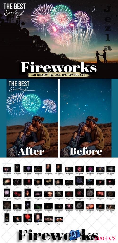50 Fireworks Photoshop Overlays