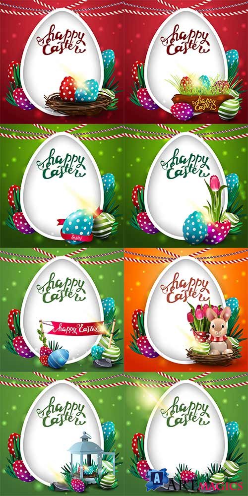       2 / Easter Greeting Cards in vector 2