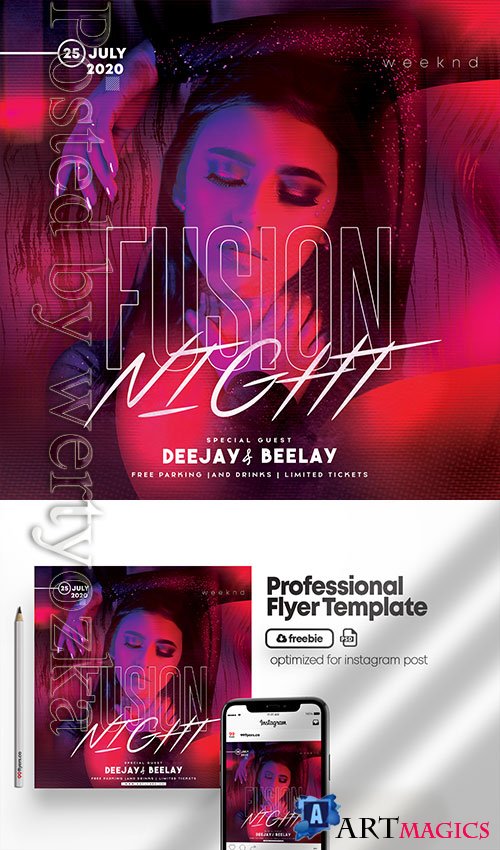 Fusion Night - Premium flyer psd template