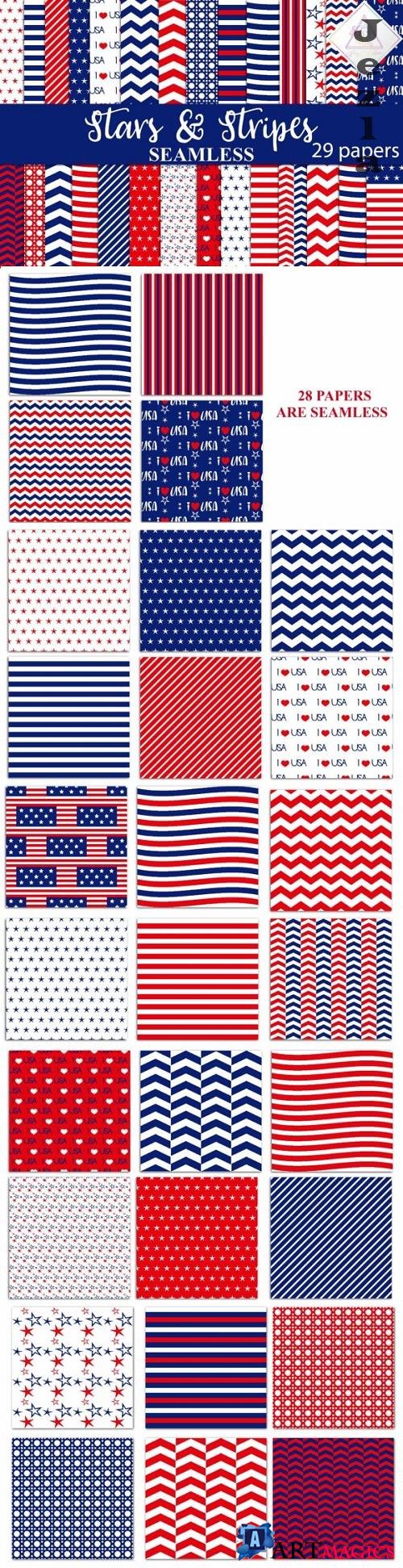 Seamless Stars and Stripes Patterns