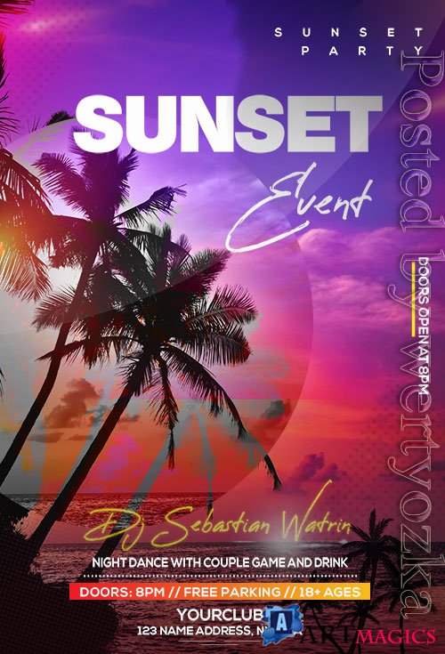 Sunset Event - Premium flyer psd template