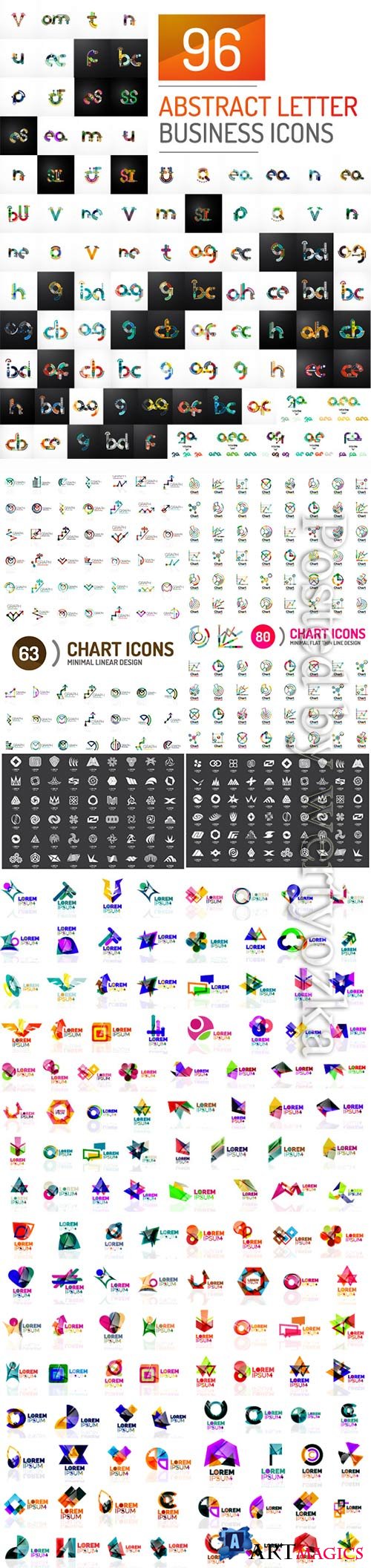 Set of vector logos, icons