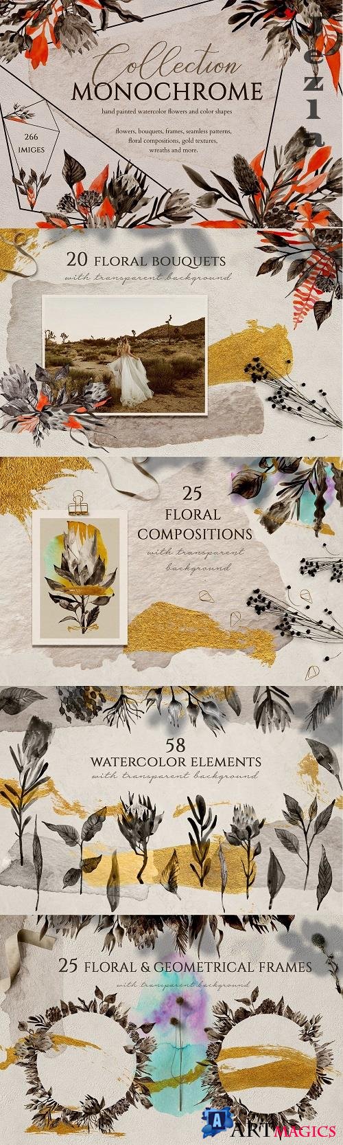 Monochrome Floral Collection - 3917357